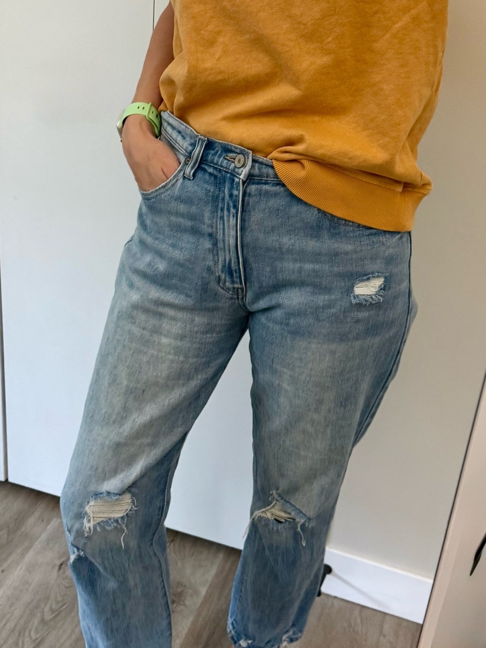 KanCan Light Blue Distressed Straight Leg Jeans